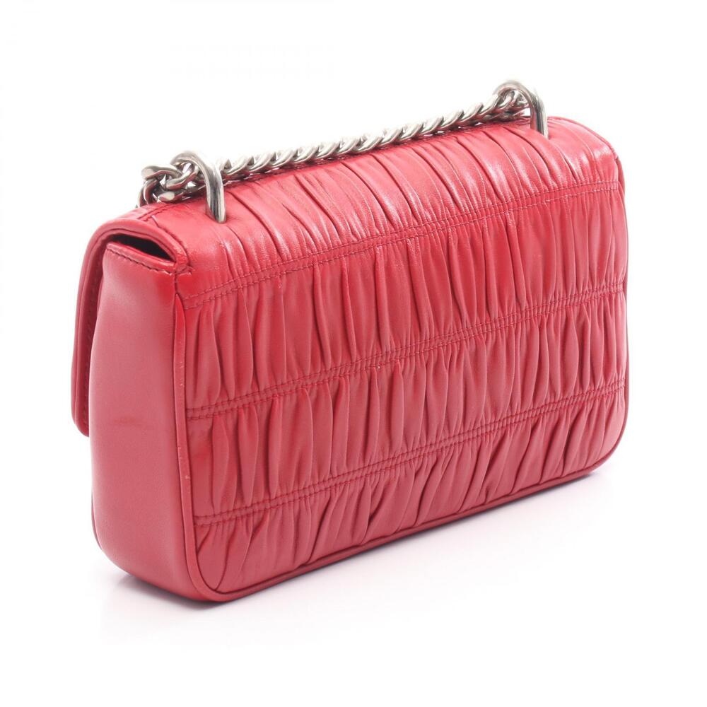 Prada Nappa Gaufre Soundrock Shoulder Bag Leather Red